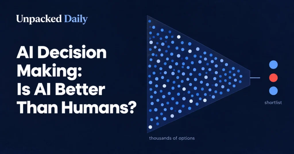 AI filtering thousands of options into a shortlist.