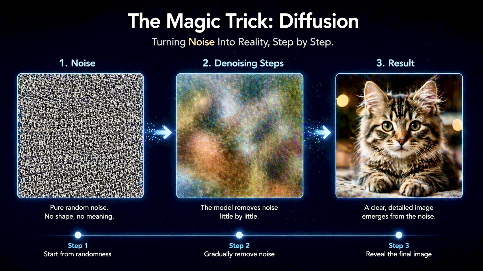 Noise transformation into clear image