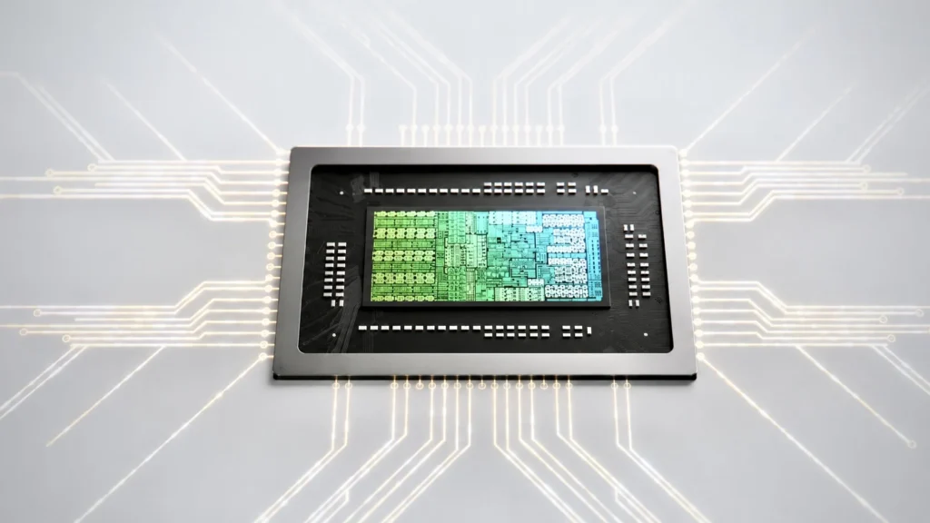Conceptual NVIDIA RTX Spark chip designed for AI-powered PCs and local AI processing.