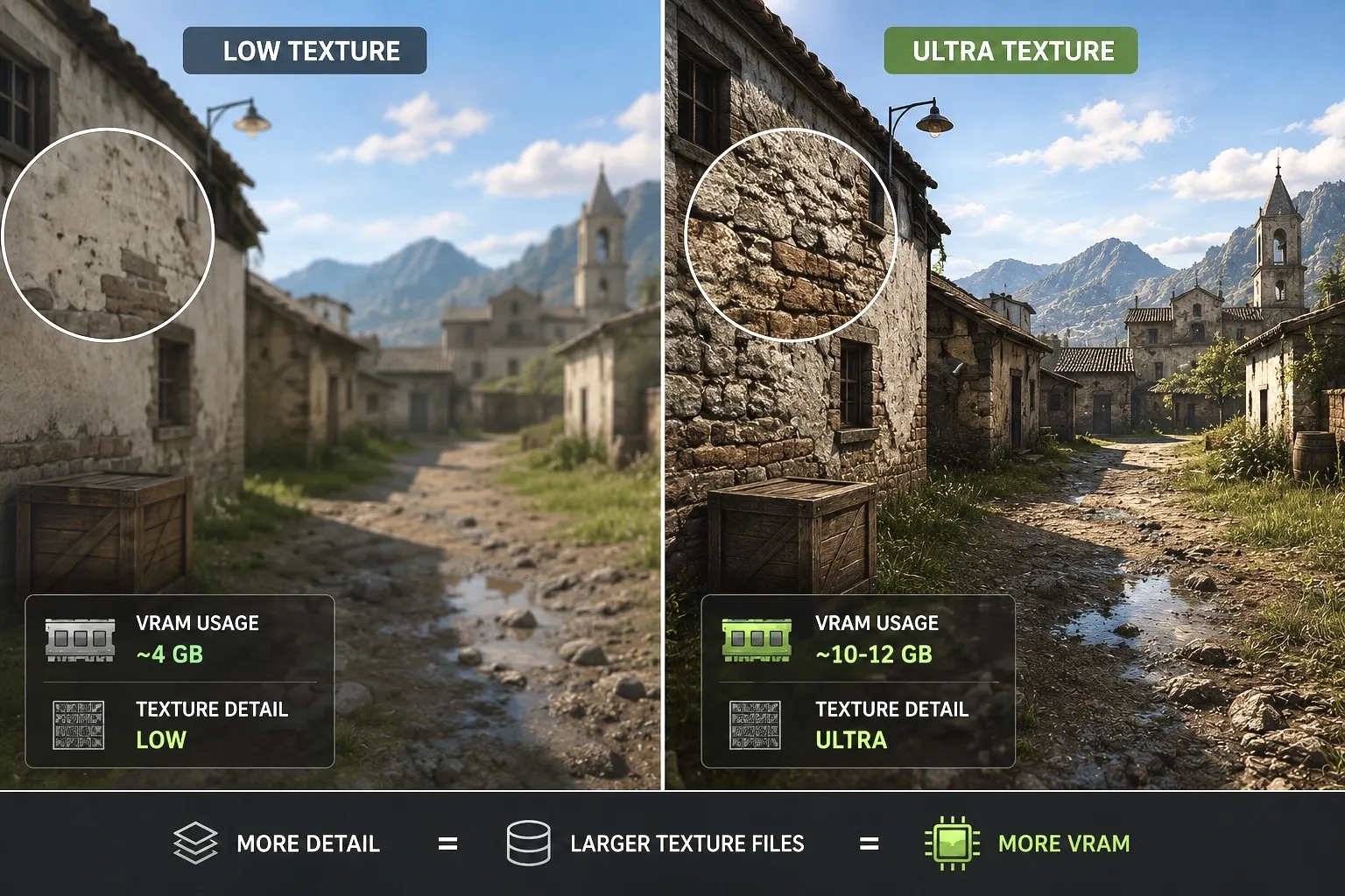 Low vs Ultra Texture Quality: Use of VRAM in Games