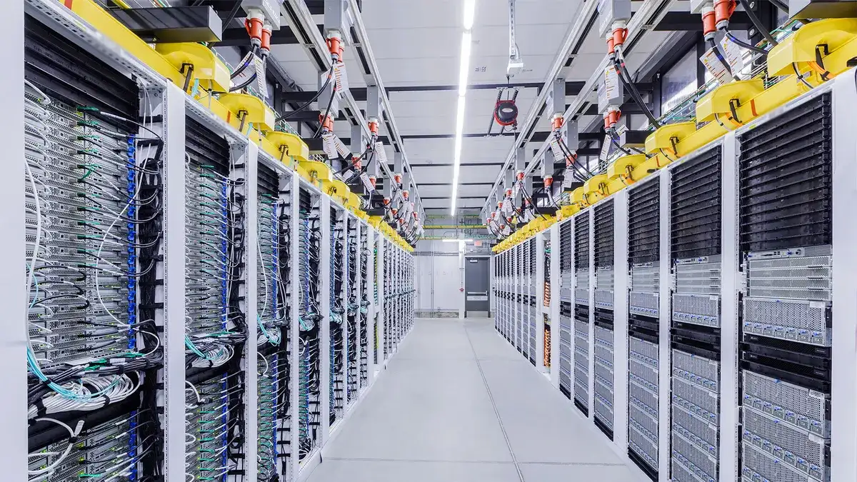 AI data center GPU racks real photo