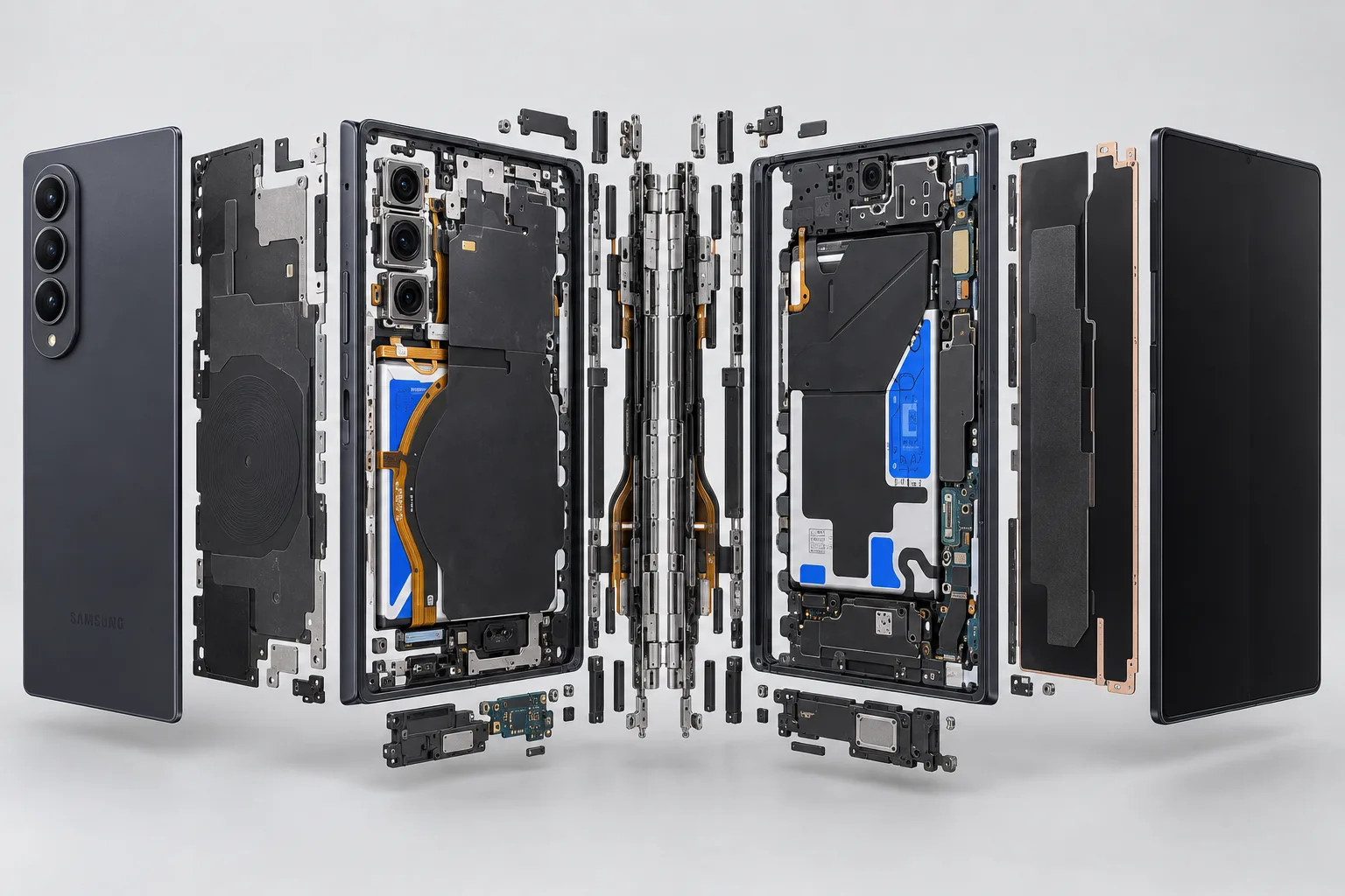 Samsung Galaxy Z Fold7 Exploded View of smartphone