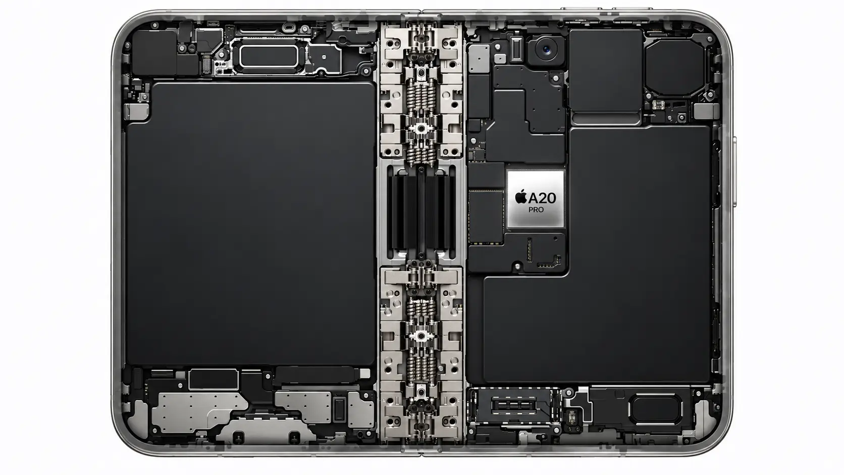 iPhone Duo internal components and hinge layout