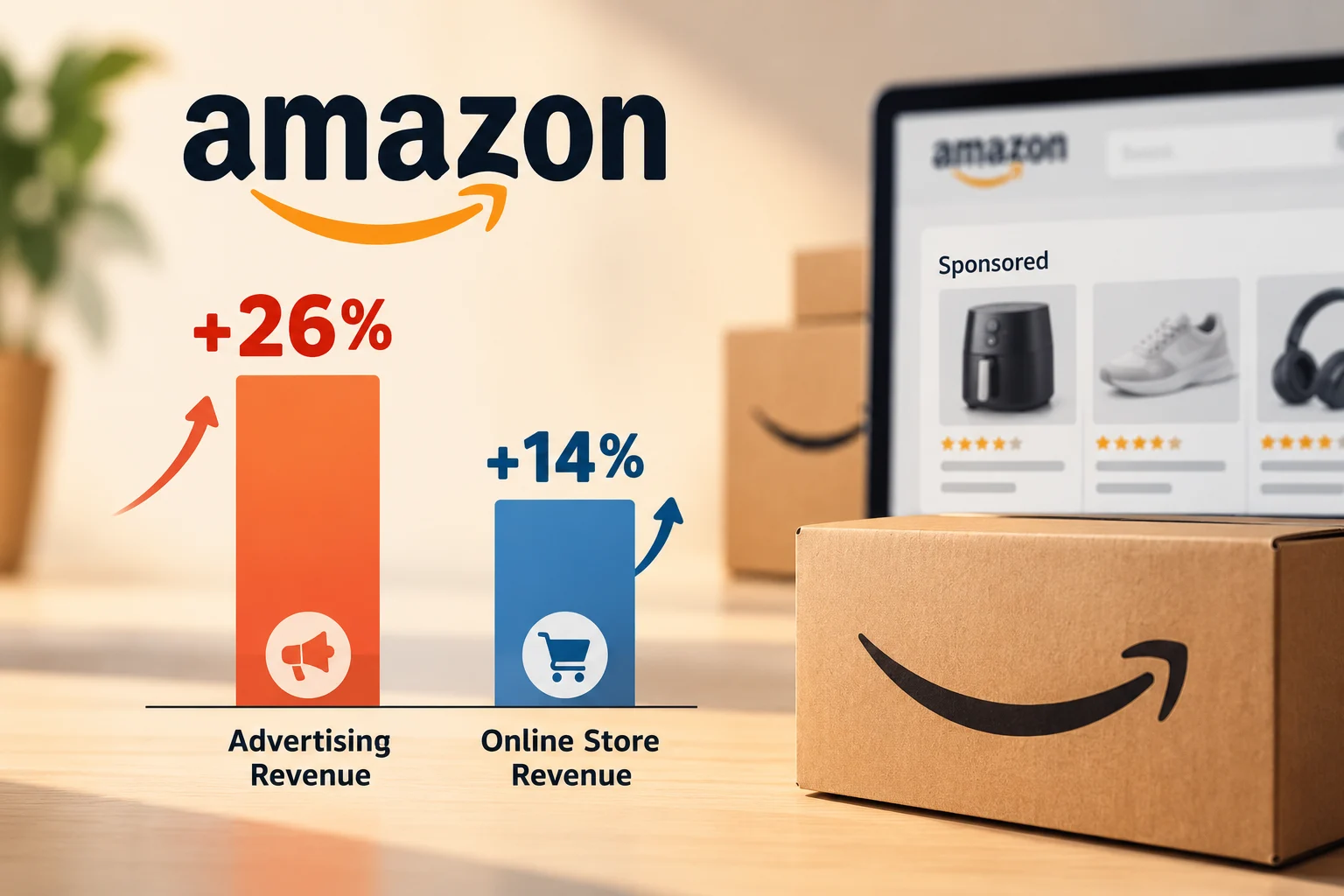 Amazon advertising revenue grew 26%, compared with roughly 14% growth in online store revenue, highlighting why Amazon has an incentive to protect sponsored product placements.